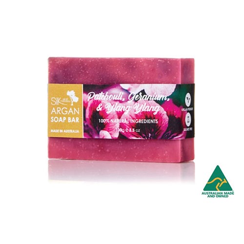 Argan Soap Bar - Patchouli, Geranium, Ylang Ylang